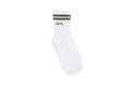 MEIA SPORTY BRANCA COM LISTRAS E LOGO VERDE MILITAR